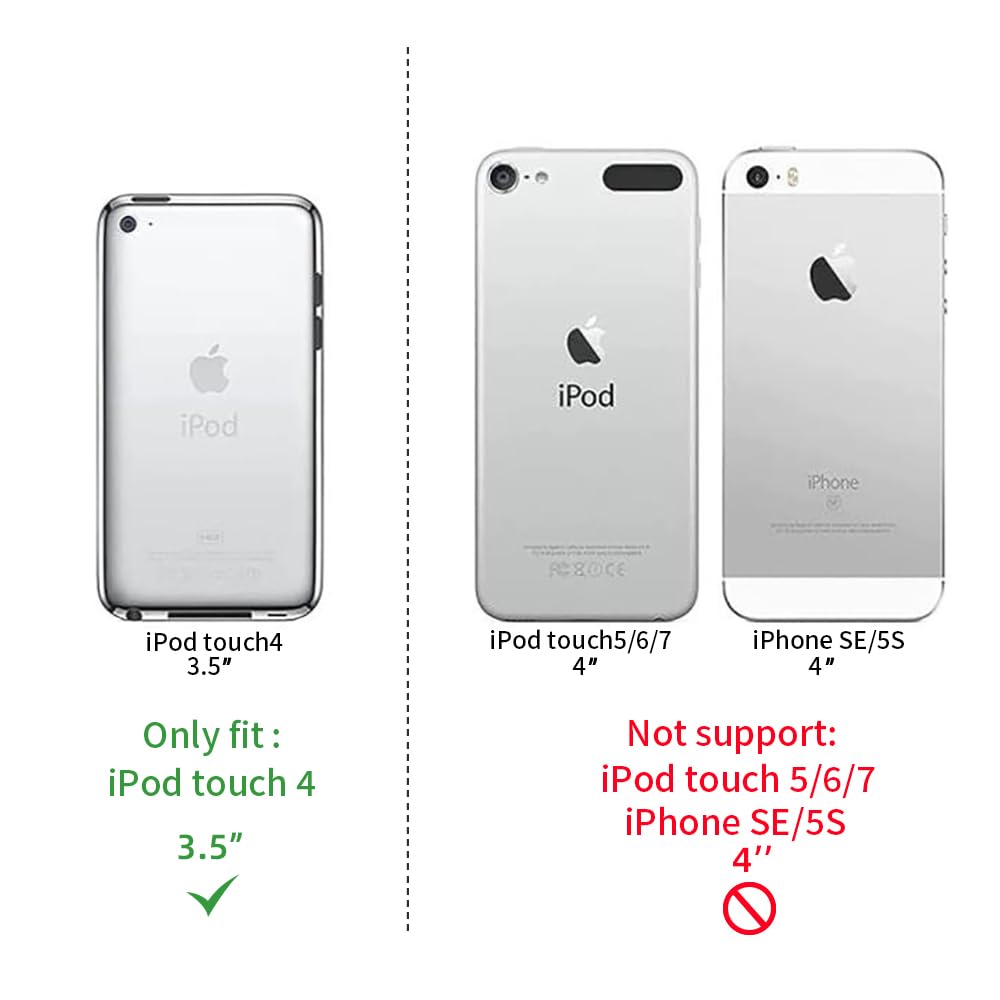 iPod Touch 4 Case, iPod Touch4 Protective case Ultra Thin Black Rubber Silicone Case Hard Plastic Hot Pink and Black Shockproof Cover for Apple iPod Touch 4, 4th Generation (Clear)