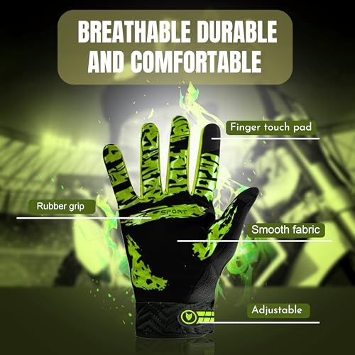 Image of BADOWL Carbon Fiber PVC Knuckle Protection Riding Gloves | Touchscreen Sports Gloves with Anti-Slip Grip | Breathable, All-Weather, (NEON Green, L)