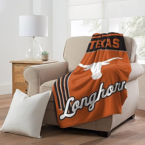 Texas Longhorns 46 x 60 NCAA Officially Licensed Throw Blanket Super Soft Lightweight Fleece Blanket for Game Day Dorms Couch Travel & Tailgating Comfort
