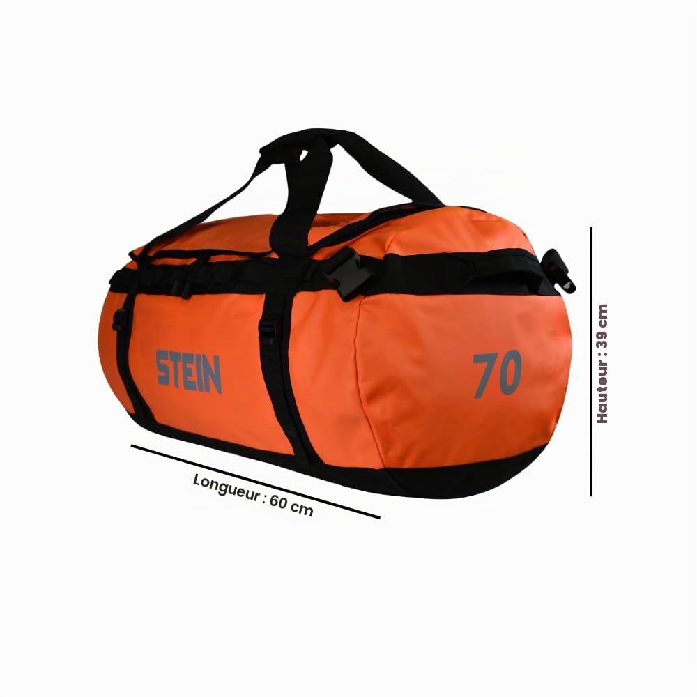 STEIN 40L, 70L, 90L Sac fourre-tout résistant à l'eau et sac à dos, en PVC durable pour l'extérieur, le camping, le sport, les sports nautiques, bleu, 40 l, Sac de sport
