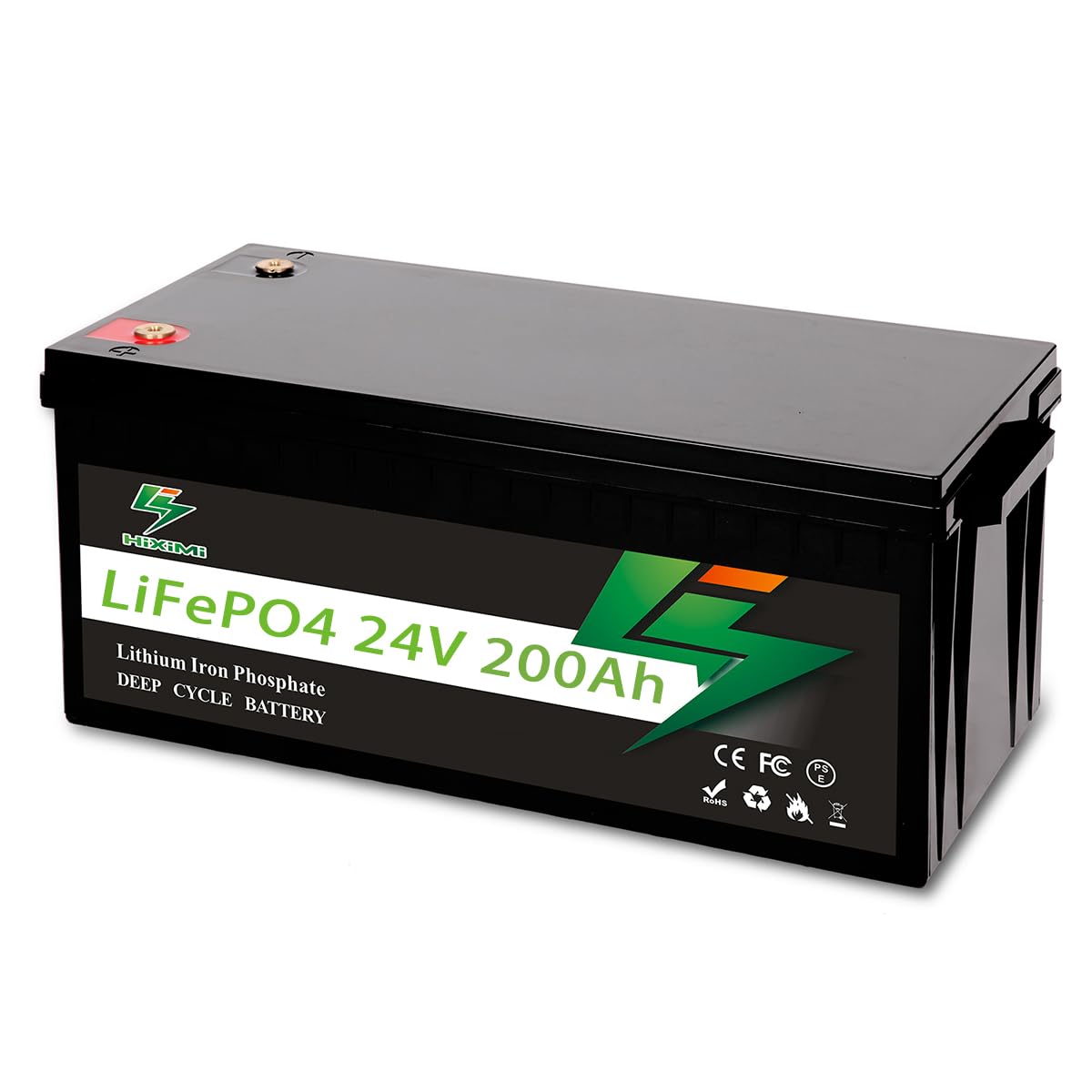HiXiMi 24V 200Ah LiFePO4 Lithium Battery, Lithium Iron Phosphate Rechargeable Battery with 200A BMS For Solar Systems, RV, Boats, Camping, Camping, UPS Power Supply