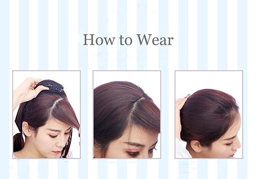 Miniatura 5 de Extensiones de cabello sintético recto para mujer, extensiones de cabello fino con clip, color marrón oscuro, 10 pulgadas