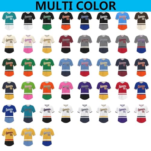Custom Baseball Jersey Stitched/Printed Personanlized Hip Hop Shirts Sports Uniform for Men/Women/Youth/Preschool miniatura 2
