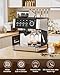 (2025 Upgrade)20 Bar Espresso Machine with Built-in Anti-Clog Coffee Grinder, Expresso Coffee Machines with Milk Steam Wand/Frother/Tamping Tools,Espresso Maker with Grinder for Lattes-Charcoal