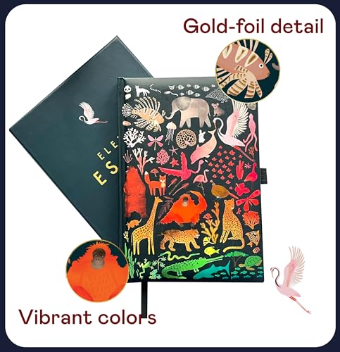 Elena Essex Cadernos de diário forrados para mulheres e homens/160 páginas/pautado universitário/pap