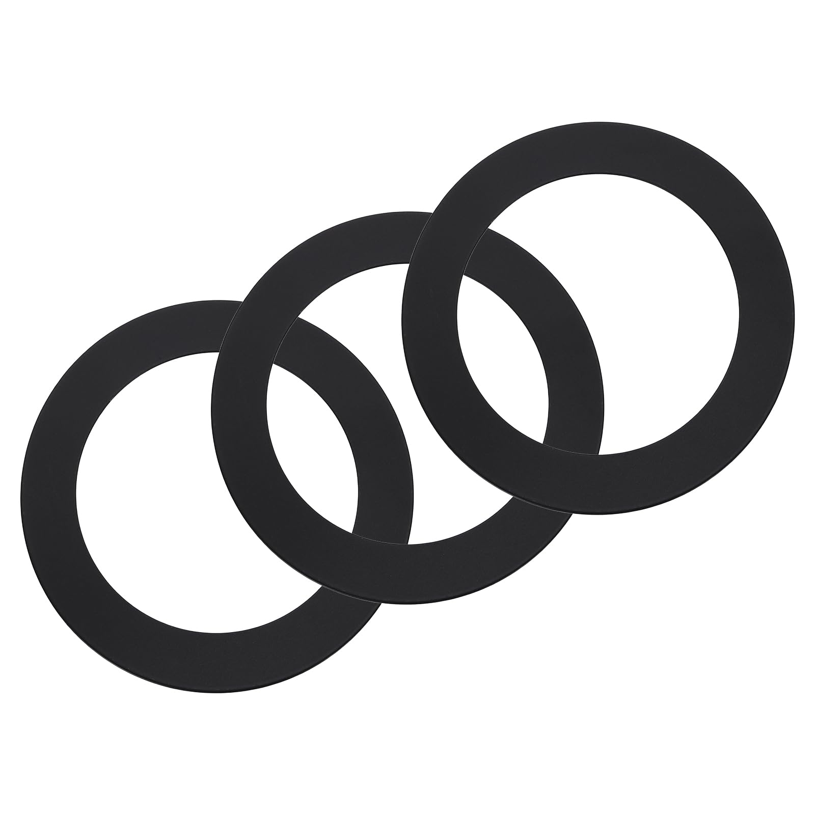 sourcing map 3Pack Goof Rings, 3.8" ID 5.3" OD Steel Flat Goof Trim Ring Light Cover Plate Flush Mount Can Converter for Recessed Downlight Vent Ceiling Medallion Wall Hole Decor, Matte Black