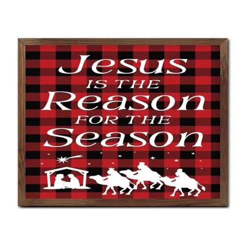 Panneau de motivation en bois Jesus Is The Reason pour retrouver la paix et l'inspiration chez soi