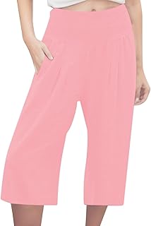 2025 - Mujer Imitación Algodón Lino Color Sólido Cintura Elástica Pantalones Casuales Pantalones Deportivos Capri Pantalones de Negocios Mujer Elegante