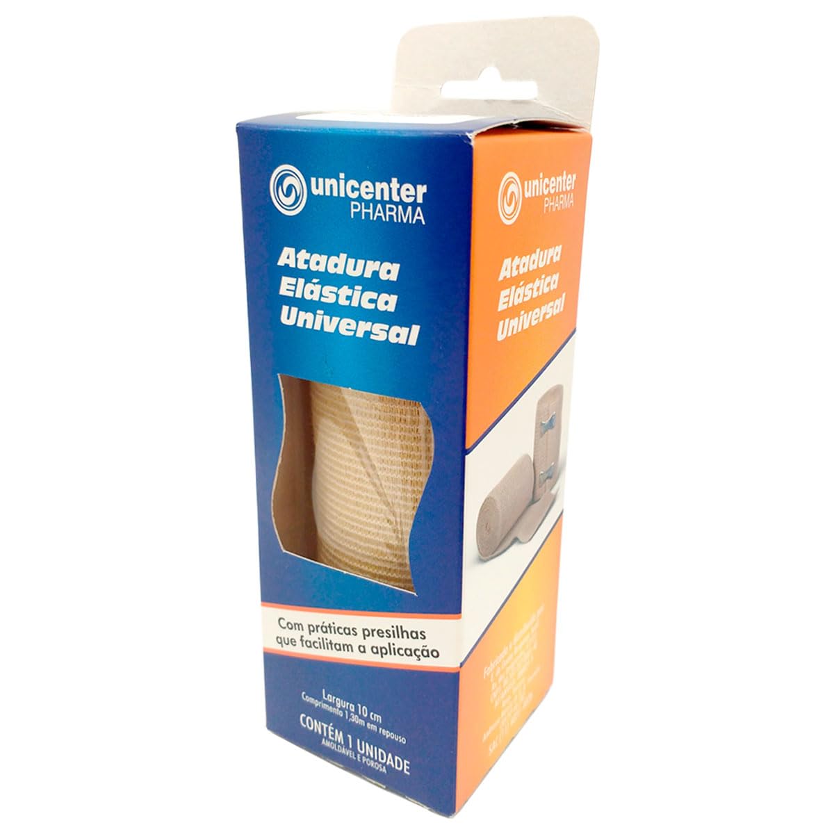 Atadura Elástica Universal de Alta Compressão, Bege 10cm x 1,3m Unicenter