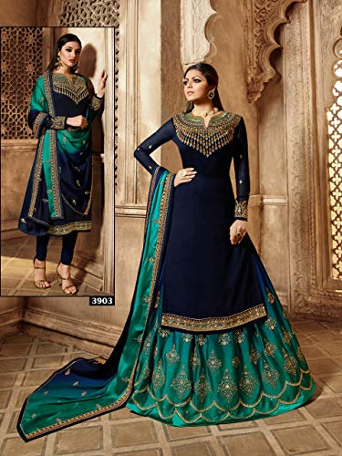 Image of Delisa New Indian /Pakistani Eid Special Party /Ethnic wear Georgette Straight Ghagra Style Salwar Kameez Suit for Womens-2085