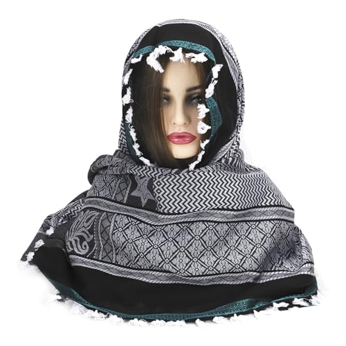 Image of PURFUN Men's Large Arab Shemagh Headscarf Muslim Headcover Shawl Keffiyeh Arabic Scarf