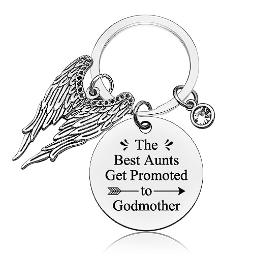 Godmother Keychain from Goddaughter Godson Godmother Gift for Women Baptism Gifts for Godmother Christening Gifts from Godchild Pregnancy Announcement Gift Birthday Christmas Gifts for Godmother