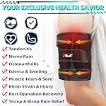 Hiball Triceps & Bicep Tendonitis Brace, Upper Arm Compression Sleeve for Women Men, Bicep Compression Sleeve & Wrap, Upper Arm Support Band for Pain Relief, Edema, Muscle Strains Tear Injury (Single) - Image 4