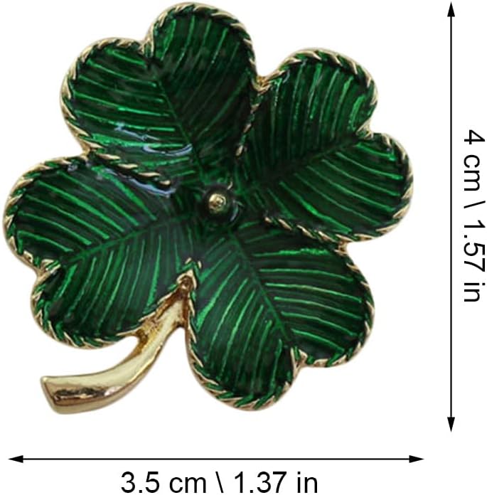 LUOZZY 10Pcs St. Patrick's Day Brooch Pin Four Leaf Clover Lapel Pin Irish Festival Shamrock Pin St. Patricks Day Jewelry Accessory