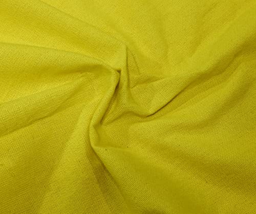 Image of HOME COLORS.IN Plain Solid Cotton 4 Seater Round Table Cover - Durable - Machine Washable - Every Day use Dining Table Cloth - 60 x 60 Inch - Yellow