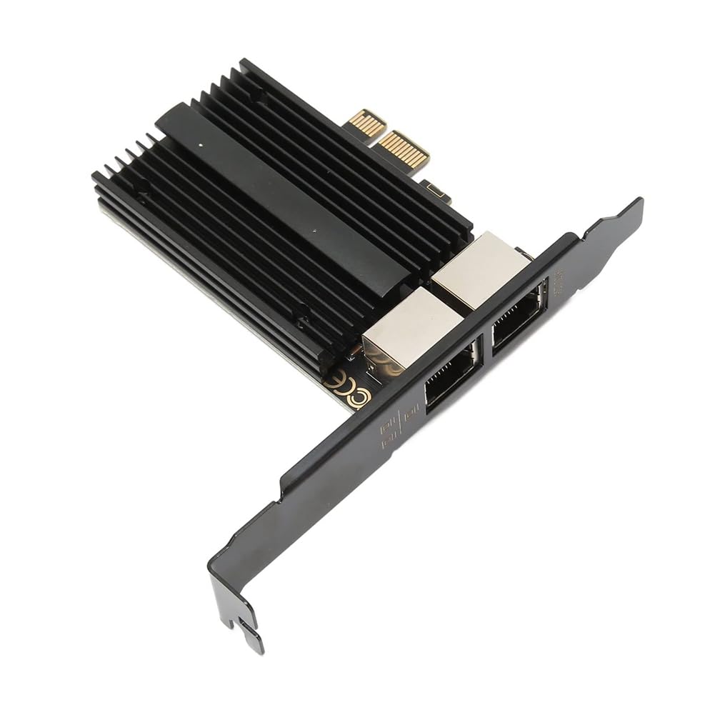 Loufy Scheda di Rete da 2500 Mbps Pcie A RJ45 I226-V Scheda di Rete Gigabit Ethernet da 2,5 G A Doppia Porta 100/1000/2500 Mbps per Desktop Nero 1 PZ