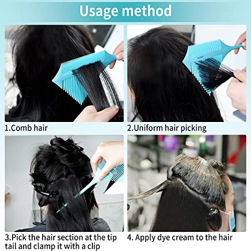 Foto von Professioneller Färbekamm Strähnchen Strähnenkamm Färben Haarkamm Hitzebeständiger Antistatischer Kamm Nadelstielkamm Carbon für Barbier Haarstyling Salon