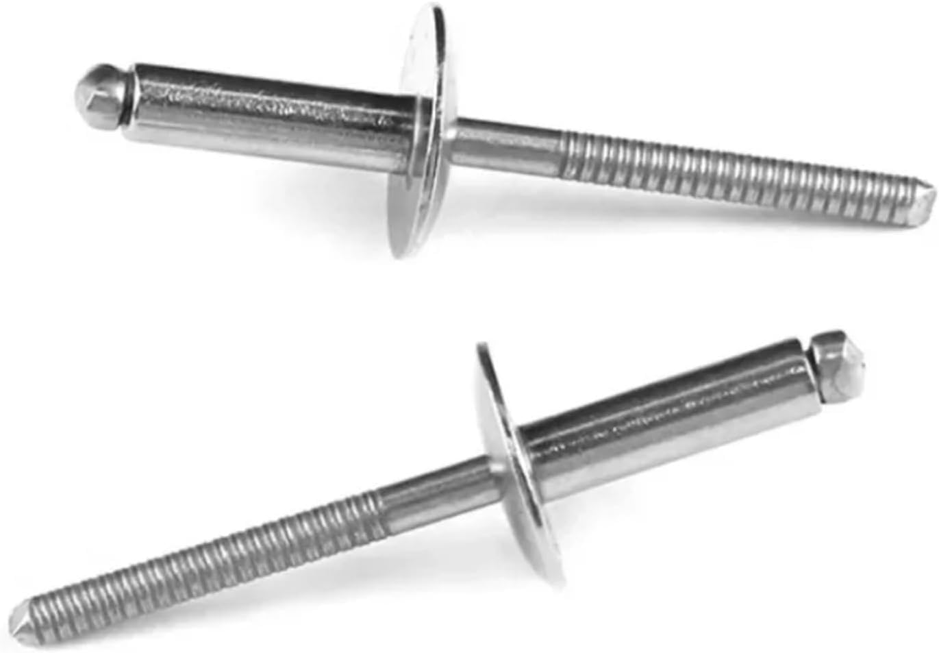 Remaches ciegos, remaches ciegos Cúpula de cabeza plana grande de acero inoxidable 304 M3.2 M4 M4.8(Silver 10mm,M3.2 20pcs)