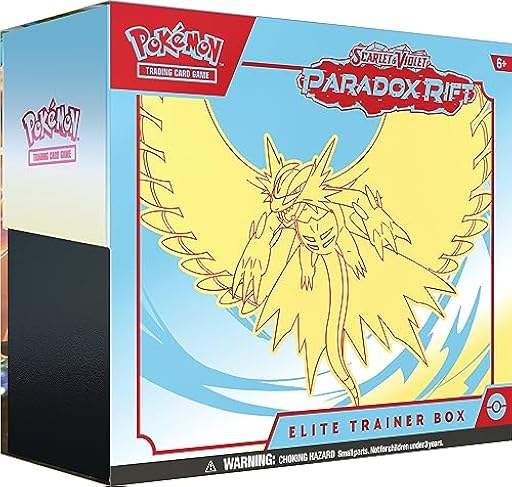 Pokémon TCG: Scarlet & Violet—Paradox Rift Elite Trainer Box - Roaring Moon (9 Paquetes de Refuerzo, 1 Tarjeta de Aluminio de Arte Completo y Accesorios Premium) | Ya disponible en tu tienda friki favorita! En mundofriki.es! Pokémon TCG: Scarlet & Violet—Paradox Rift Elite Trainer Box - Roaring Moon (9 Paquetes de Refuerzo, 1 Tarjeta de Aluminio de Arte Completo y Accesorios Premium) | Ya disponible en tu tienda friki favorita! En mundofriki.es!