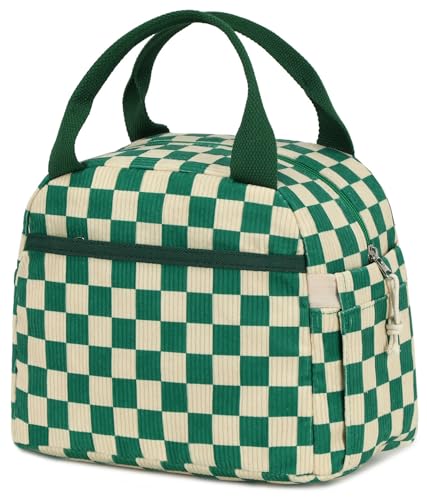 Bluboon Lunch Box for Women men Insulated Cute Corduroy Lunch bag, Reusable Cooler Bag for Work, Picnic, Travel