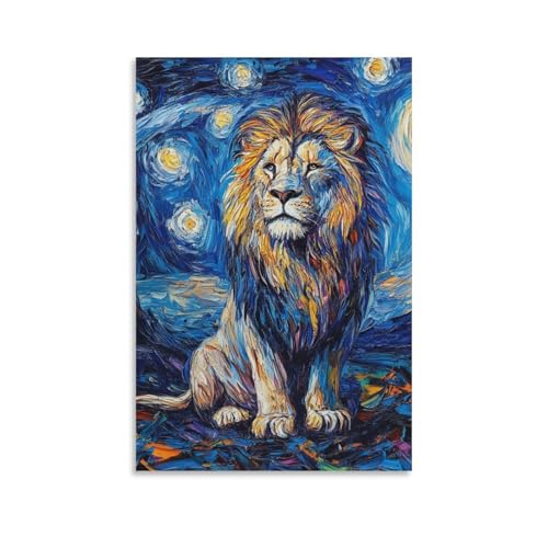 Pinturas murales de león TNSGHAVED sobre lienzo premium de 50x75cm para casa