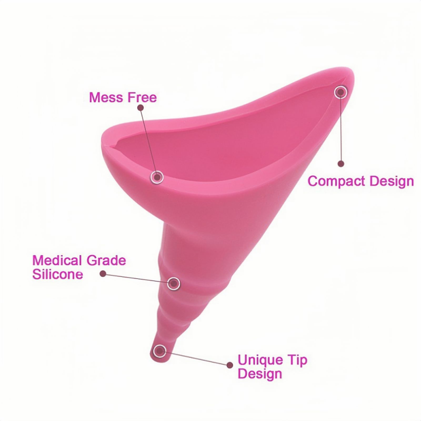 Female Urinal Portable No Overflow No Leak Reusable Pee Funnel, Sturdy & Bigger for More Comfort - Image 2