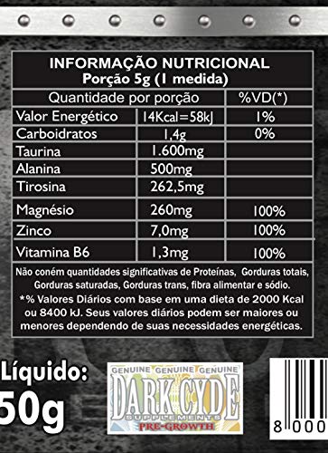 Pre Treino V Drol 200g 50 Doses C/ZMA Testo Booster Dark Cyde