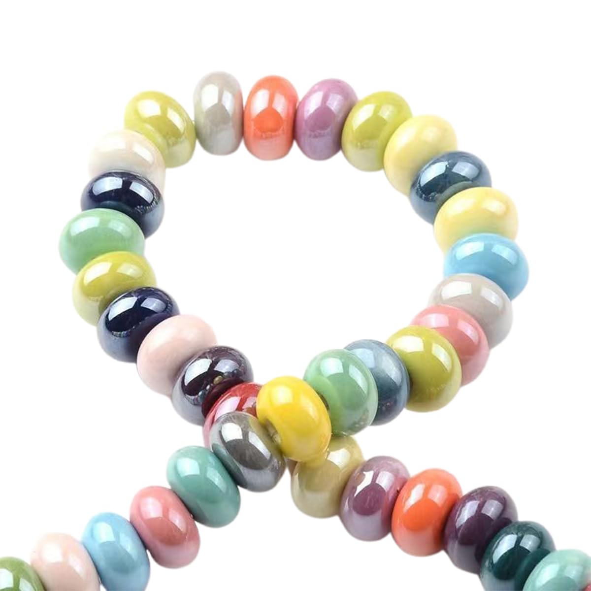 Perles intercalaires en porcelaine céramique 6x11mm pour atelier loisirs créatifs