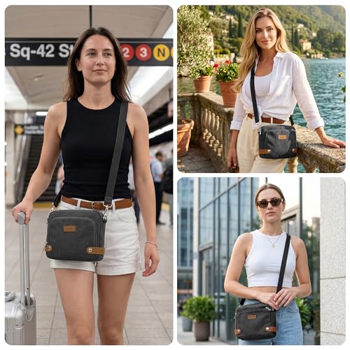 Image of Anti Theft Crossbody Bag for Women, RFID Blocking Travel Purse Slash Proof | CHUNLI Pickpocket Proof Crossbody Bags, Travel Purse Bag with Lockable Zippers & Slash Resistant Strap