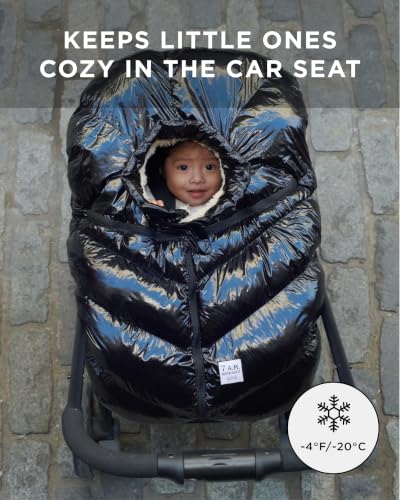 Image of 7AM Enfant Car Seat Covers - Cocoon Baby Cover for Boys & Girls, Rain & Snow Repellent, Breathable Windproof, Center Zipper, Universal Fit for Infant Car Seat (0-12M) (Brown Polar)