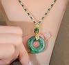 PNZLZIA Hetian Jade Prayer Peace Buckle, Fashionable Jade Pendant Necklace, Sweater Chain Clothing Pendant, Pendant Necklace Versatile Clothing Pendant (1pc) #1