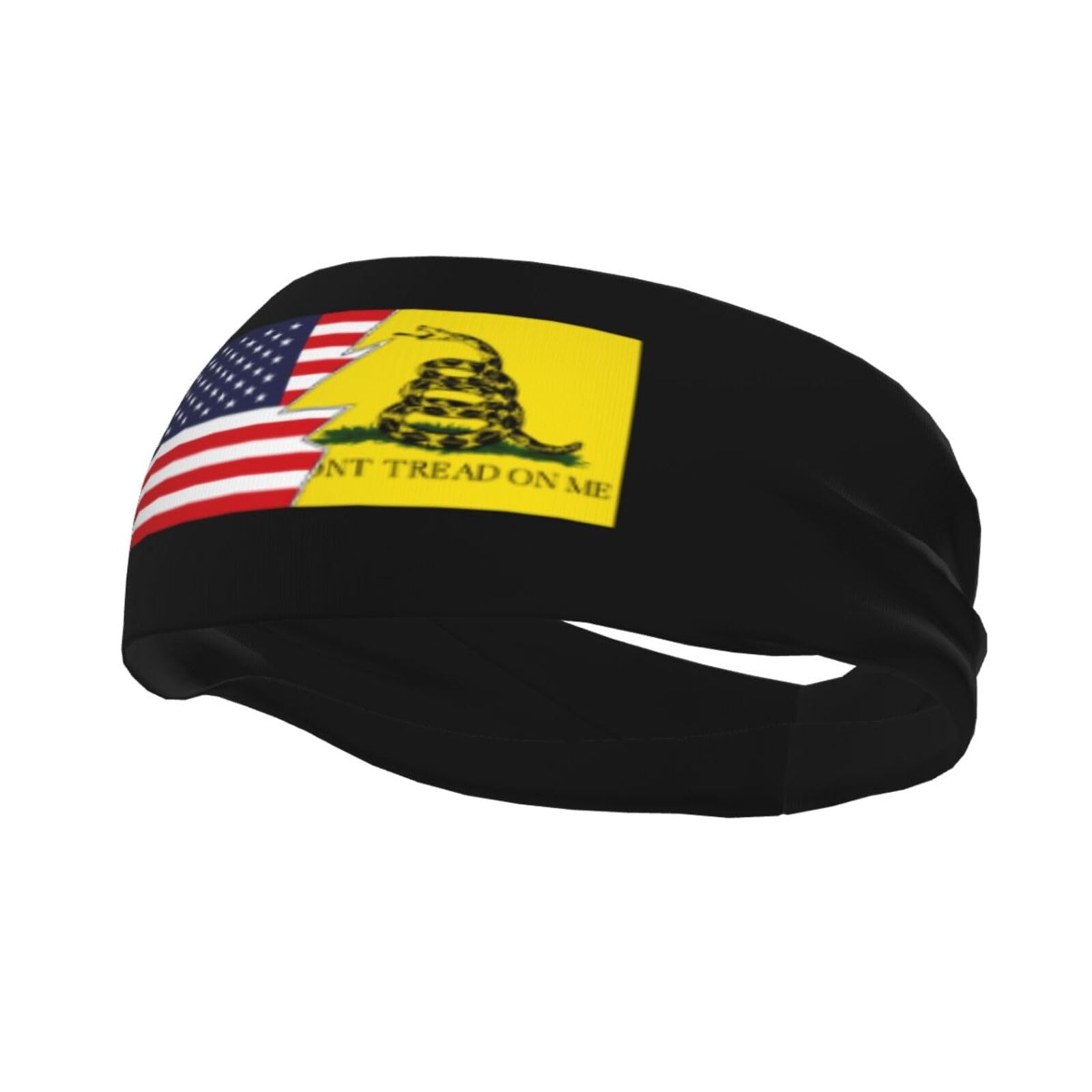 Gadsden Flag and America Headbands for Women Men Headband Wicking Athletic Sweatband for Basketball Running Gym Hairbands