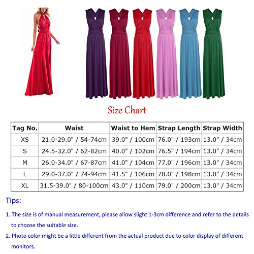 Iwemek B073CGJ1JR Women Transformer Convertible Multi Way Wrap Long Prom Maxi Dress Halter V-Neck Wedding Bridesmaid Evening Party Dress Adjustable Spaghetti Strap Backless Flowy Boho Beach Cocktail Dance Gown White Xl thumb #5