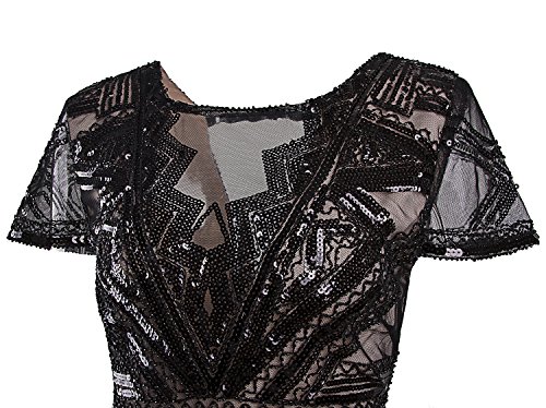 Image of Vijiv 1920s Short Prom Dresses V Neck Inspired Sequins Cocktail Flapper Dress