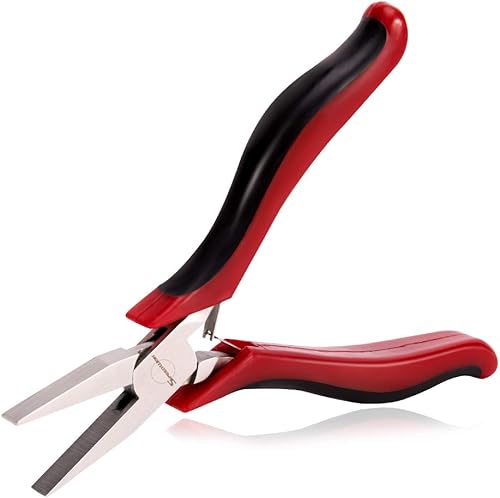 SPEEDWOX Alicates de punta plana, alicates de nariz de micro cadena, 4.5 pulgadas, alicates finos, mordazas lisas, punta de aguja, mini herramienta