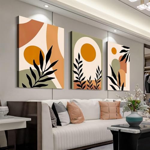 Toile soleil botanique décoration murale haut de gamme avec cadre intérieur - 3
