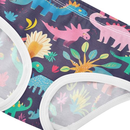 Wusikd Color Dinosaurs Girls' Underwear Cotton Fun Girls Briefs Soft Toddler Underwear 2T4