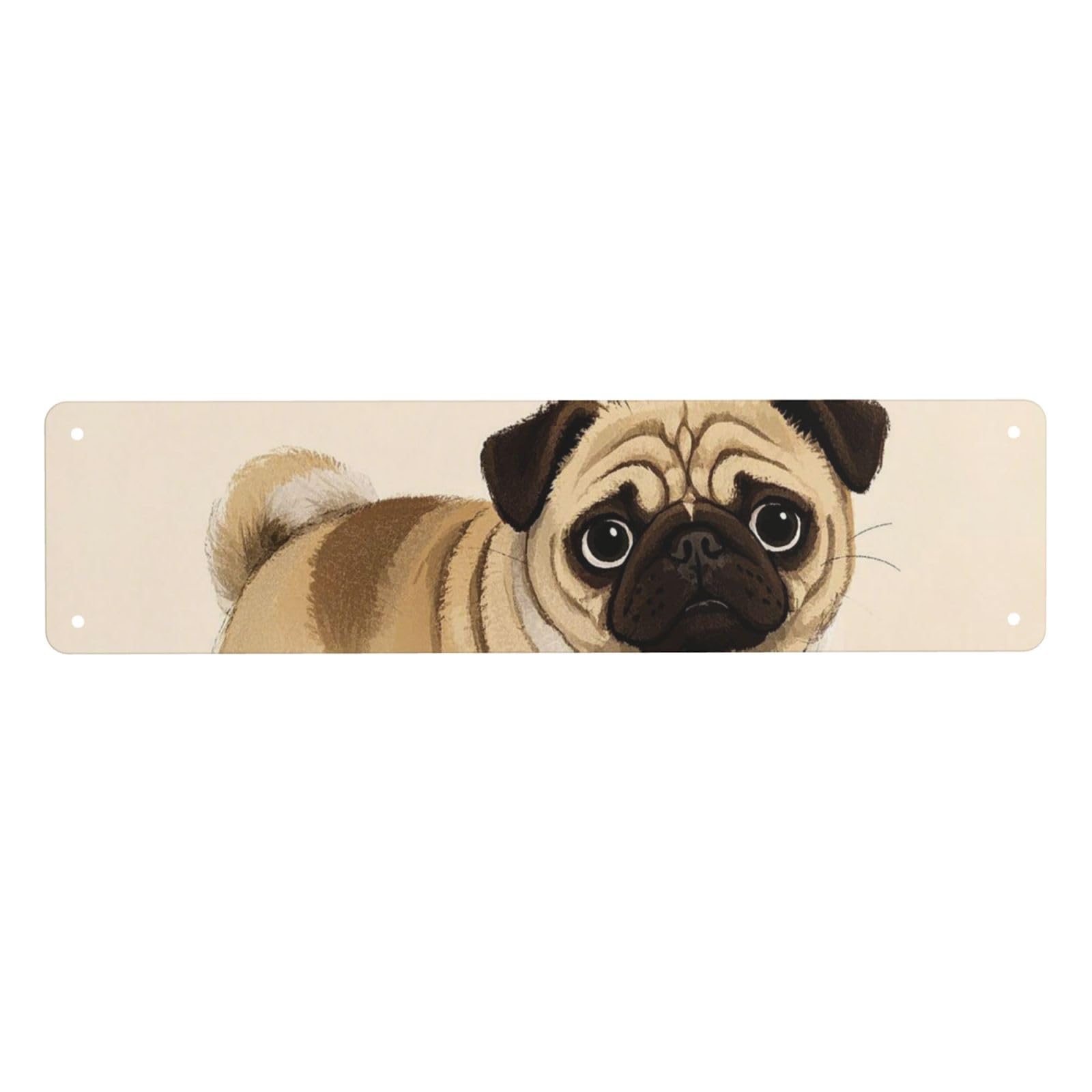 Vintage Metal Tin Signs Retro Garage Signs Stylish Wall Art Plaques for Home Decor Unique Poster 4x16 Inch cartoon pug Metal Sign Outdoor Wall Decorations Gifts