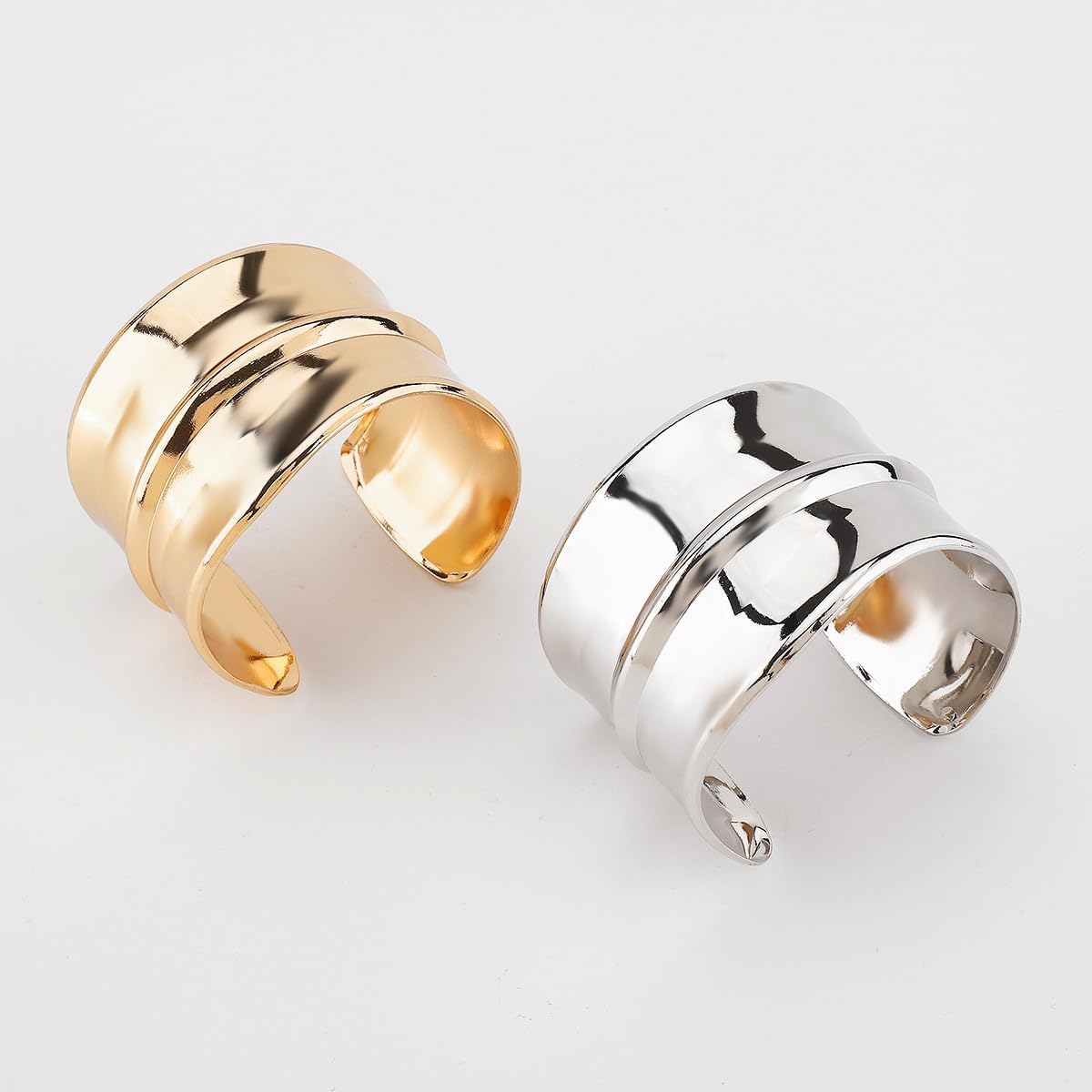 MIFYNN Chunky Cuff Bangle Bracelets for Women Geometric Opening Bracelet Irregular Minimalist Statement Bracelets Open Wide Bangle Arm Cuff Upper Arm Punk Jewelry - Image 6