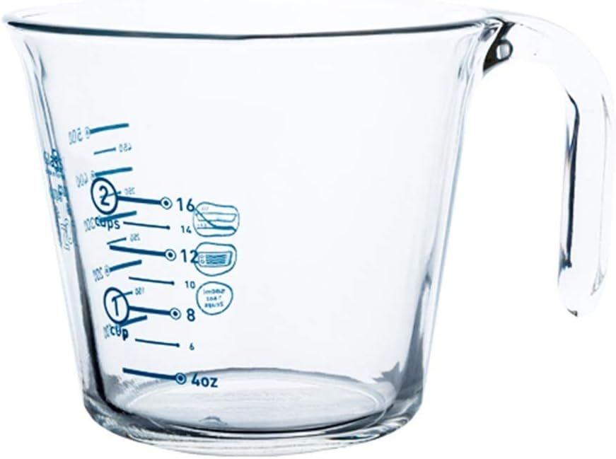 Measuring Cup, Tempered Glass Sturdy Heat Resistant Explosion-proof Easy To Clean Clear Scale Baking Tools (Size : 1000ml) ()