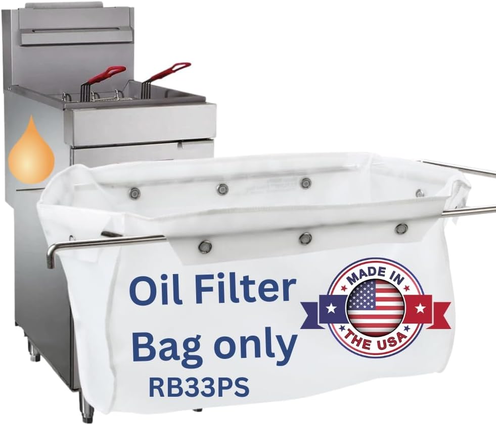 Miroil B33PS Fryer Filter Frame & Bag Combo, MirOil EZ Flow Filter Bag, Part 12849, For Heavy Crumbloads, Suitable for 16 Qt or 28 lb Polishing Oil, Durable, Easy to Clean with Hot Water