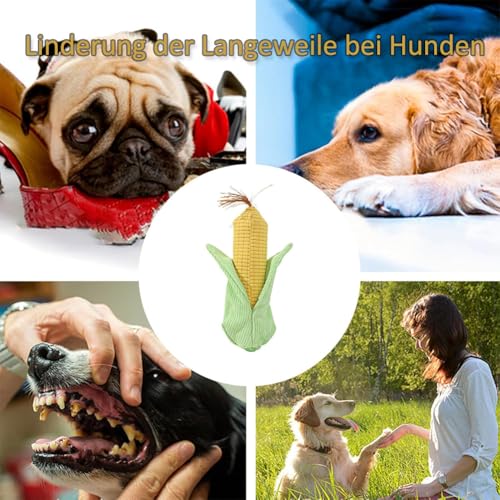 Donubiiu Maiskölbchen Quietschspielzeug für Hunde, Lustiges Futterplüsch, Unzerstorbares Kauspielzeug, Süßes Stofftier für Welpen, Geeignet für Große, Mittelgroße und Kleine Hunde (A+B)