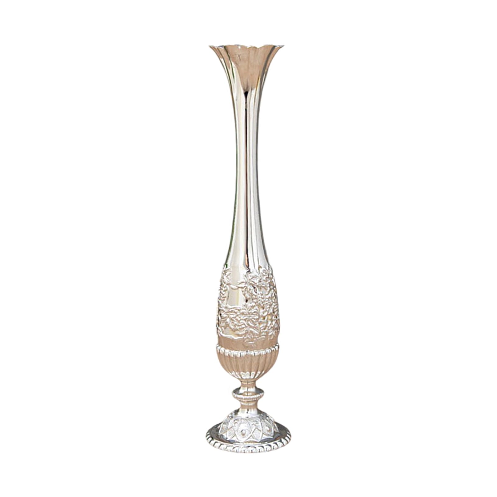 ZEPFJHE Antique Tall Narrow Metal Buds Vases Flower Arrangements Container for Living Space Artistic Homes Centerpieces Decors Modern Antique Vases