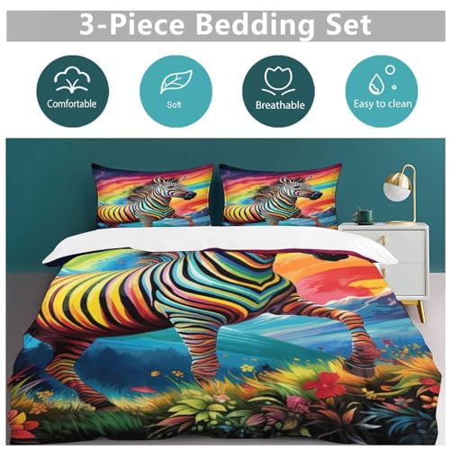 Linge de lit zèbre en microfibre premium avec impression 3D haute définition
