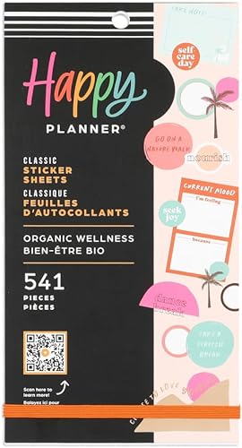 Happy Planner - Paquete de calcomanías multicolor fáciles de despegar para diarios, planificadores y calendarios, accesorios para álbumes de