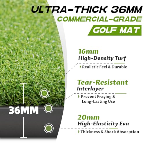 Bltend Golf Mat 36mm Thickened: 5x4ft Heavy-Duty Golf Hittin...