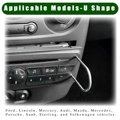 Image of 4 PCS U-Shaped Car Radio Removal Pry Tool and Radio Removal Tool Key, Stainless Steel Automotive Radio Removal Tools, for Disassembly of Most Car Audio Frequency Converter