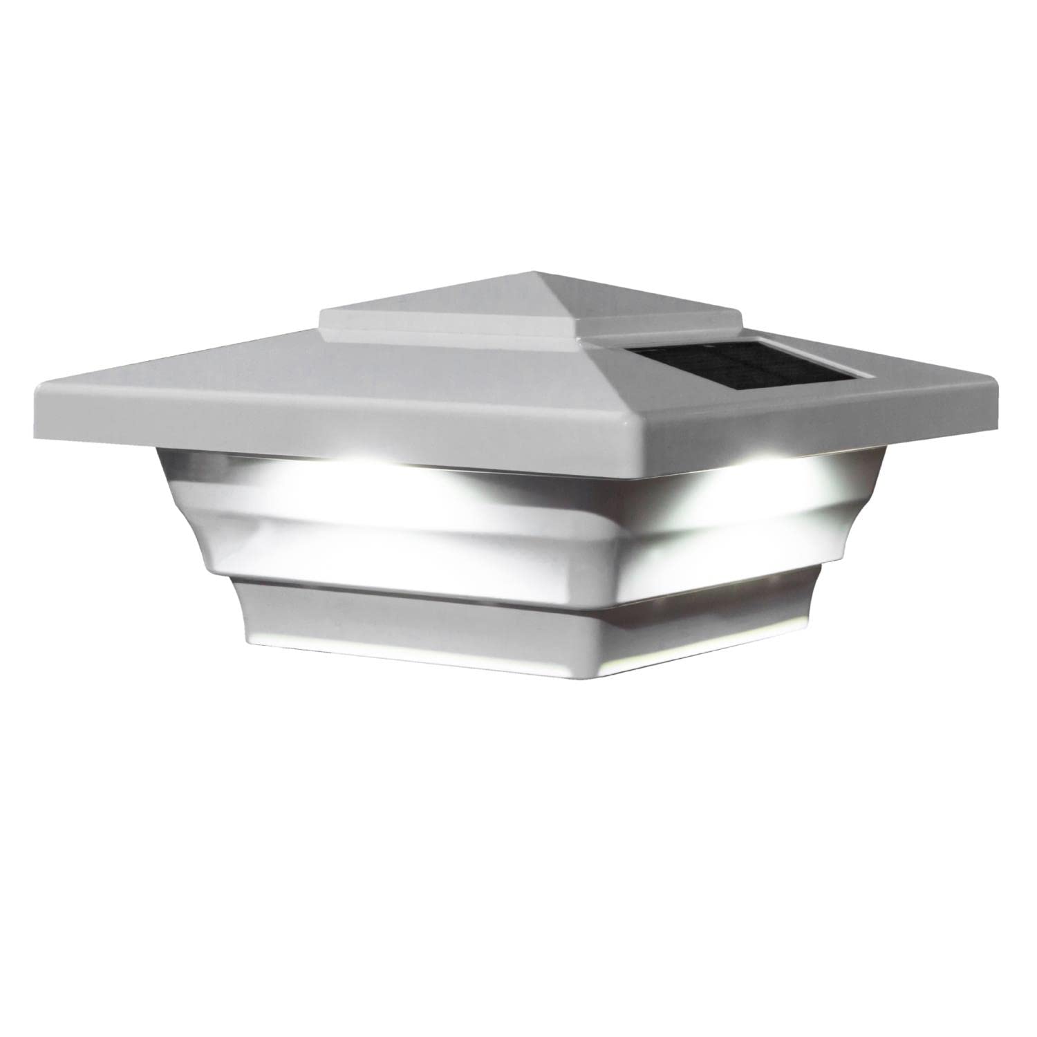 classy caps sl4400 pvc windsor solar post cap, 4" x 4", white