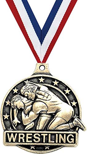 Crown Awards Your Personalized Wrestling Medals, 2" Gold Kids Wrestler Medal Award with Free Custom Engraving 1 Pack Prime
