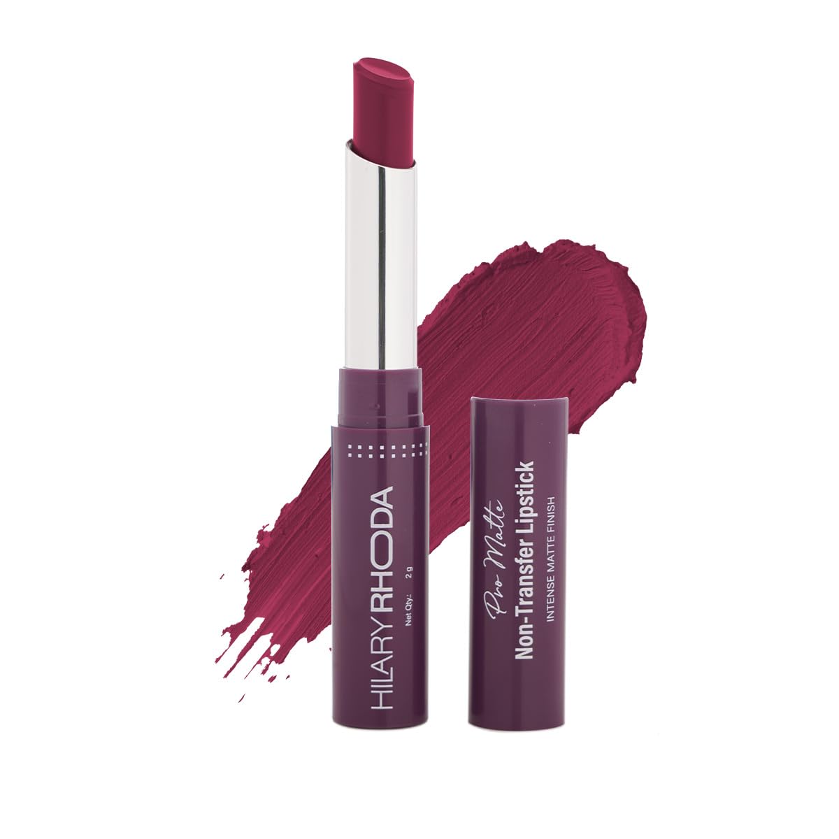 Hilary Rhoda Pro Matte Non-Transfer Lipstick | Waterproof & Smudge-Proof | 12-Hour Long Stay | 24 Shades Available | Highly Pigmented Matte Finish Lipstick | 2g - (Nude Pink | Shade 04)